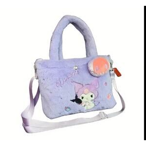 🔥Sanrio Kuromi Faux Fur Plush Handbag Totebag BNWT🔥